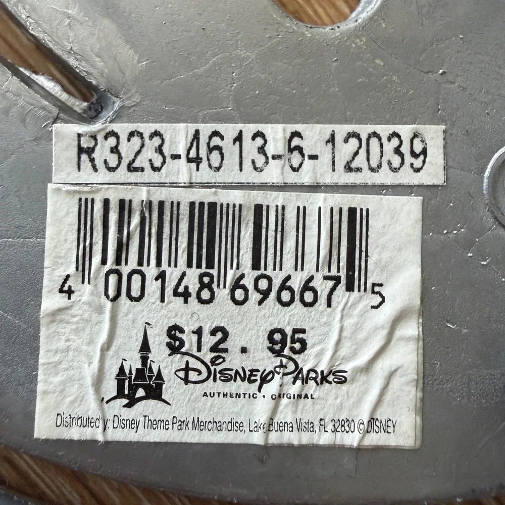 Disney Parks Mickey Mouse Metal Trivet Silver Swirl Cutout